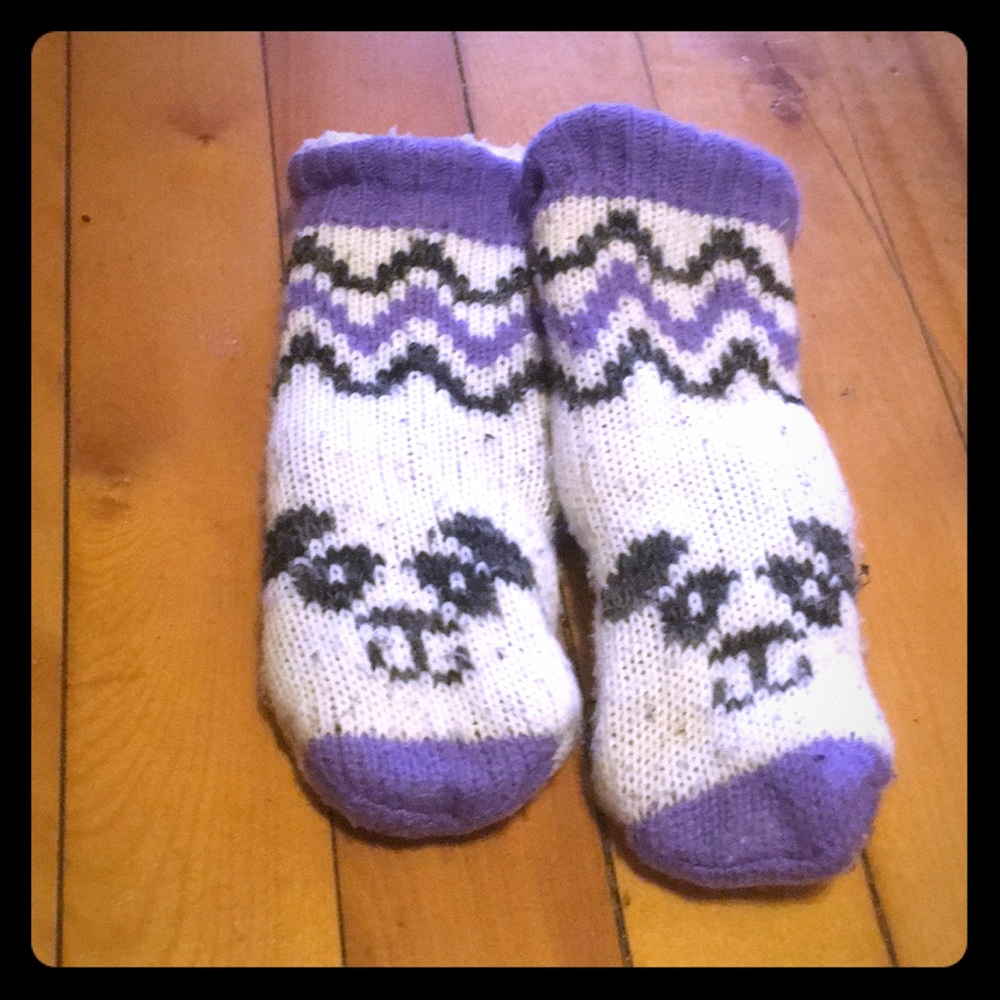 Polar bear fuzzy socks